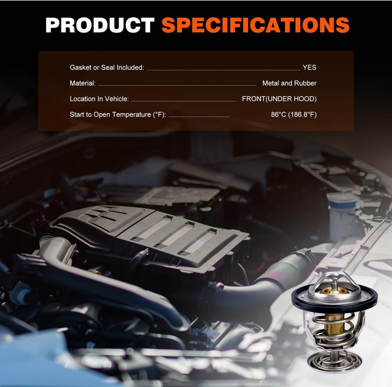 Techie Engine Thermostat 34198 89018168 Compatible with Buick Rainier 2007,for Chevrolet Express 1500/2500/3500/4500 Silverado Suburban Tahoe Trailblazer,for GMC Canyon Envoy Savana Sierra Yukon - Image 4